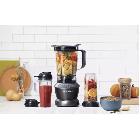 New NutriBullet 1200 Watt Blender Combo with Single Serve Cups NBF50500 Gray - Picture 11 of 16